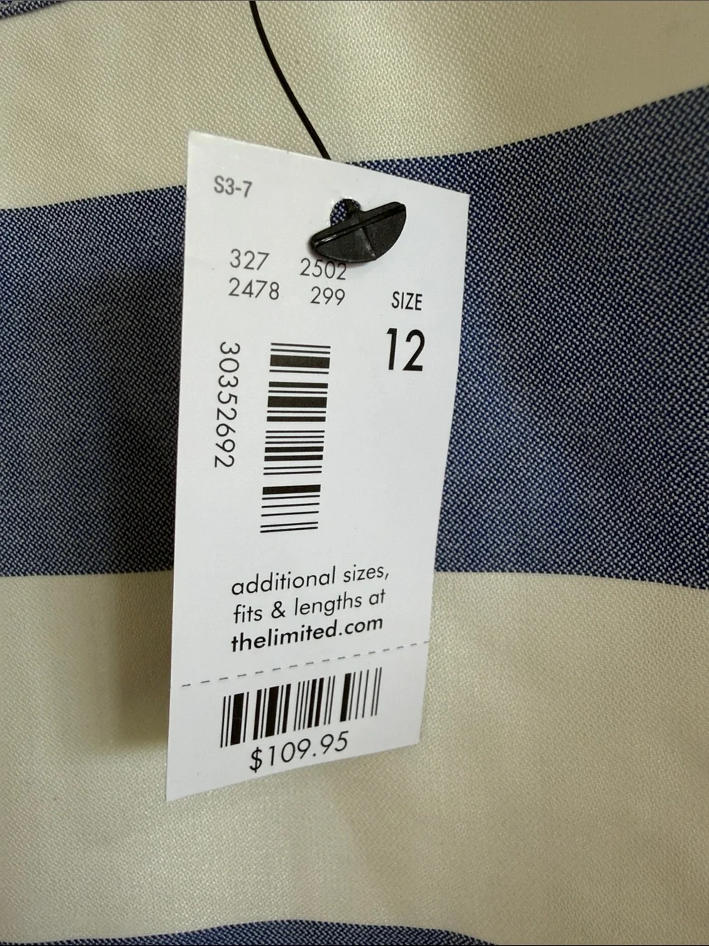 NWT The Limited Blue and White Striped Halter Midi Dress - Picture 3 of 16